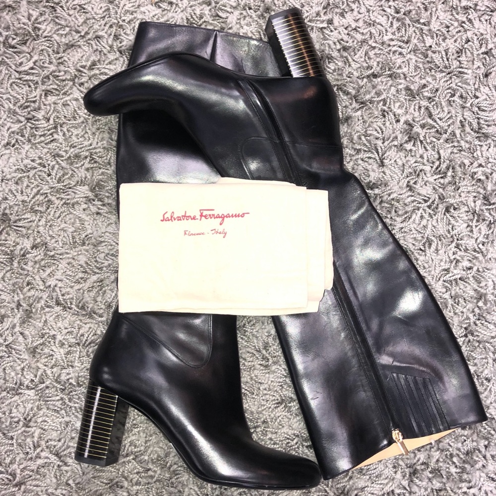 Salvatore Ferragamo 10cm Filip Leather Boots